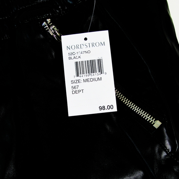 NWT Blank NYC Black Vegan Leather Track Pants SZ M - Picture 7 of 8